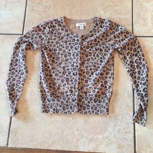 Leopard print cardigan sweater